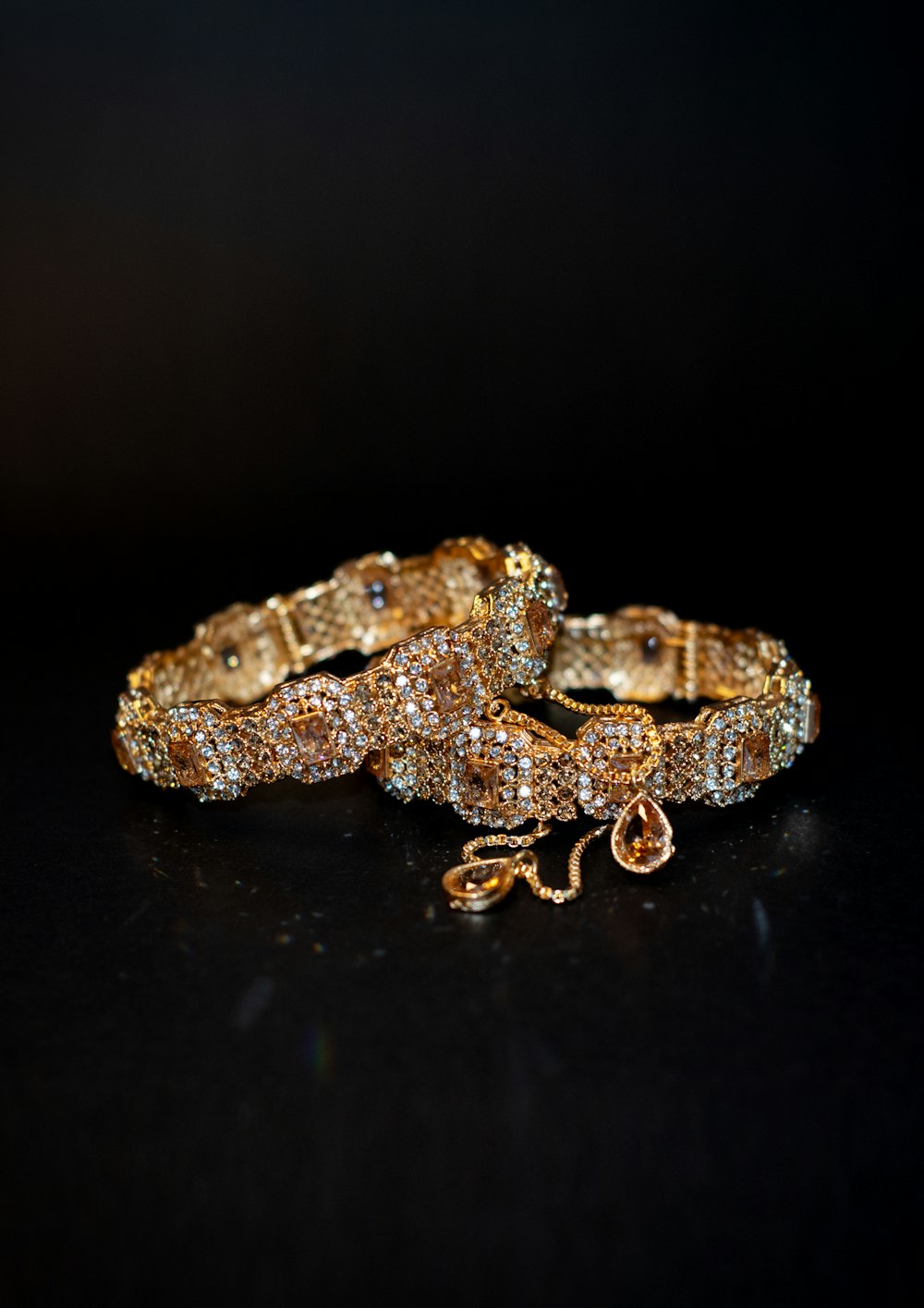 Engraved Gold Bangles (Pair)